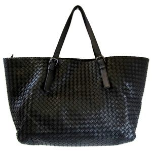 Bottega Veneta Nappa Intrecciato fourre-tout tote in black woven leather